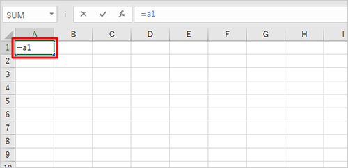 セルを編集状態（一例）