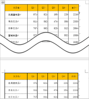 各ページにタイトル行を表示した後
