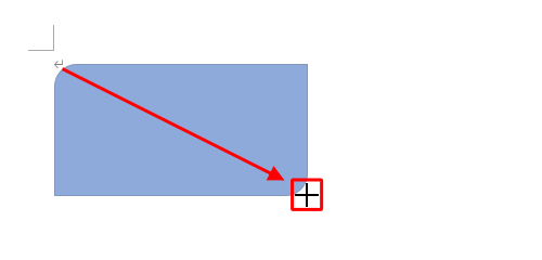 マウスポインターが「＋」になるので、任意の場所をドラッグして描画します