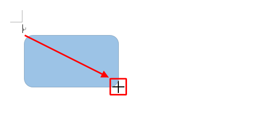 マウスポインターが「+」になるので、任意の場所をドラッグして描画します
