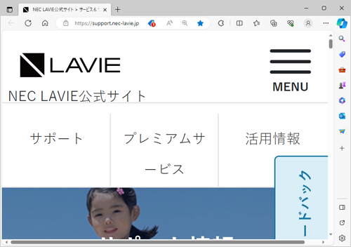 閲覧中のWebページが、拡大または縮小表示されたことを確認してください