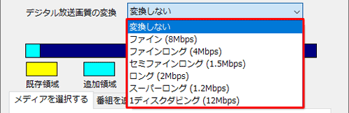選択項目の一例