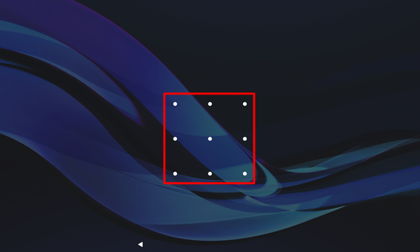 解除方法としてパターンを設定している場合は、4つ以上のポイントを指でなぞって繋いでロックを解除します