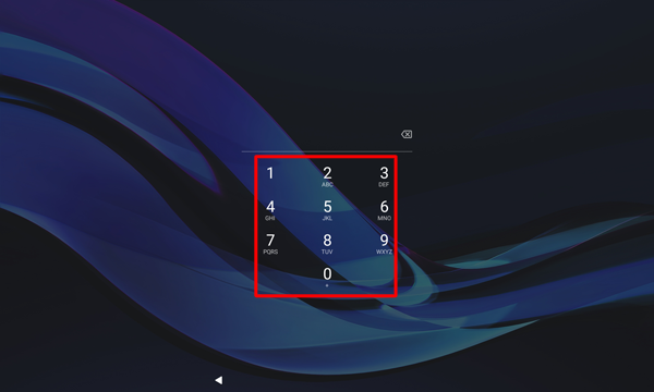 解除方法としてPINを設定している場合は、数字の組み合わせを入力してロックを解除します