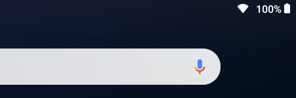 ステータスエリアの電池アイコン（一例）