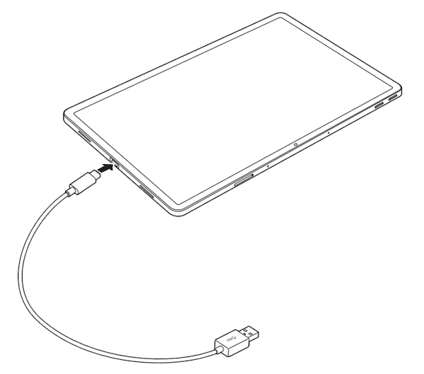 USBケーブルを使用して、タブレットとパソコンを接続します