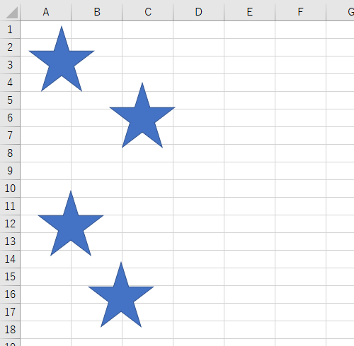 複数の図形を配置したシートを表示します