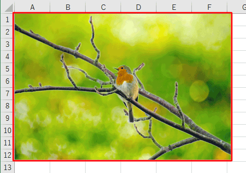 選択した画像がシートに挿入されたことを確認します