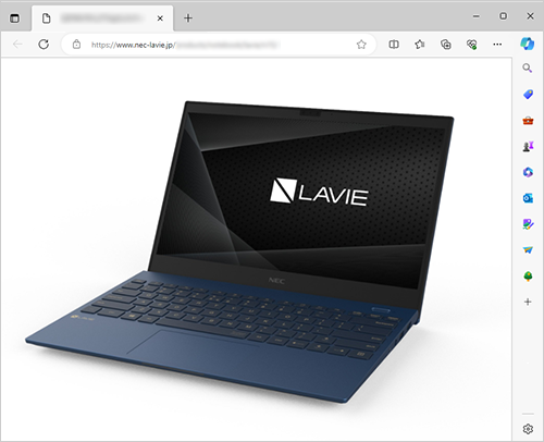 壁紙に設定したい画像が表示されているWebページを表示します
