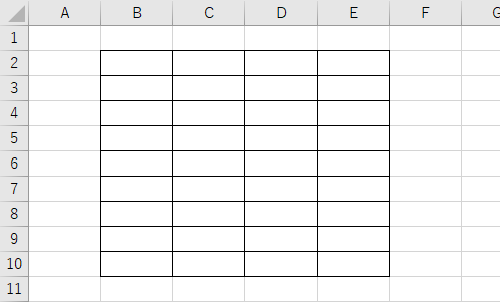 表を作成します