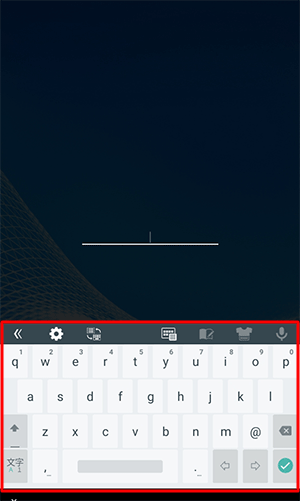 解除方法としてパスワードを設定している場合は、英数字や記号の組み合わせを入力してロックを解除します