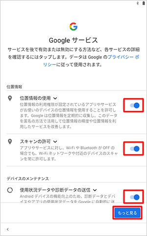 各項目の内容を確認し、「もっとみる」をタップします