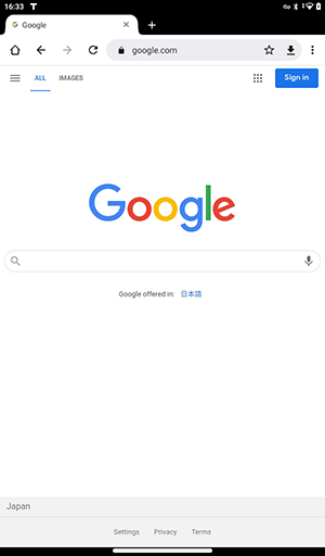 「Chromeのホームページ」をタップすると、「新しいタブ」がトップページとして設定されます