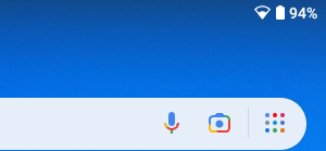 ステータスエリアの電池アイコン（一例）