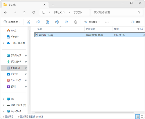 目的の場所に選択したデータがコピーされたことを確認してください