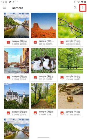 画面右上の「アイコン」をタップします