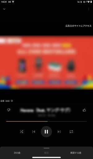 表示された画面に従い、広告の表示が終了するのを待つかスキップしてください