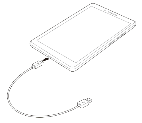 USBケーブルを使用して、タブレットとパソコンを接続します