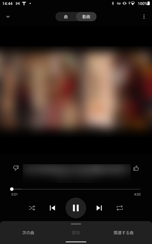 プレイリスト内の先頭の曲が再生されます