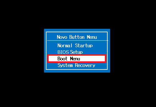 キーボードの矢印キー「↑」「↓」で「Boot Menu」を選択し、「Enter」キーを押します