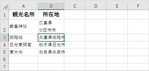任意の位置でデータが改行されたことを、確認してください