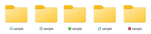 OneDriveのアイコンの例