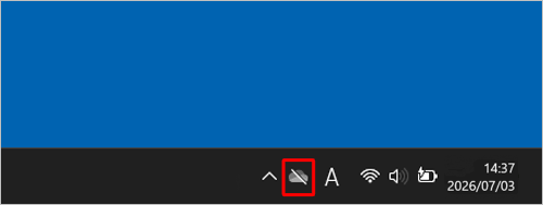 通知領域から「アイコン」（OneDrive）をクリックします