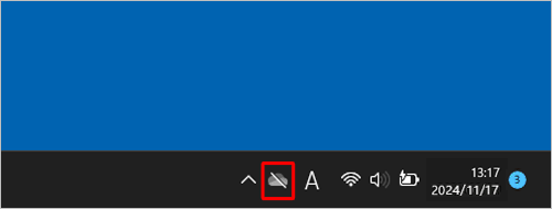 通知領域から「アイコン」（OneDrive）をクリックします