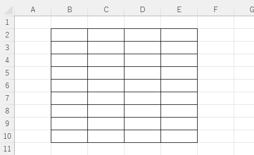表を作成します