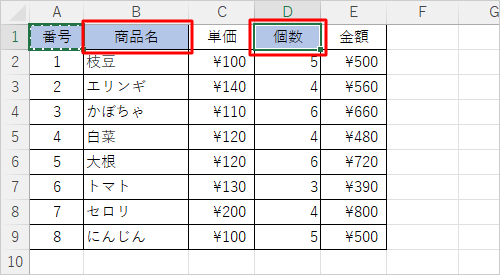 書式を貼り付けたいセルをクリックします