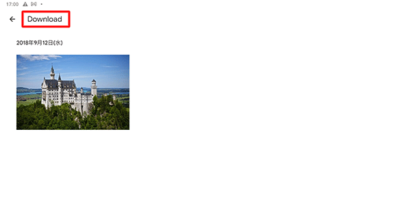 画像を受信した場合は、「フォト」の「Download」フォルダーで確認できます