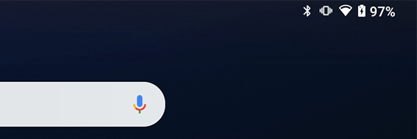 ステータスエリアのバッテリアイコン（一例）