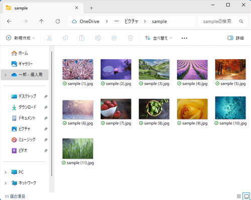 サムネイルが正常に表示されることを確認してください