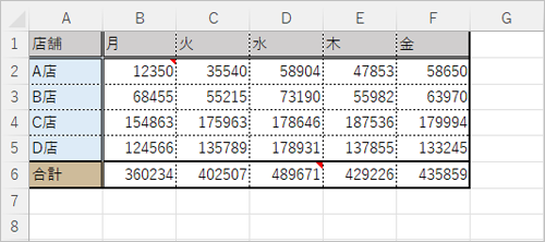 メモが挿入されているシートを表示します