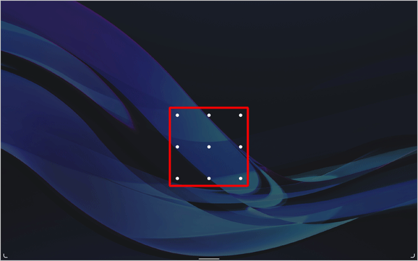 解除方法としてパターンを設定している場合は、4つ以上のポイントを指でなぞって繋いでロックを解除します