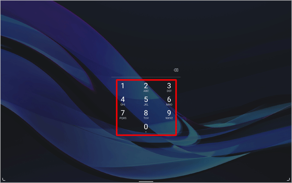 解除方法としてPINを設定している場合は、数字の組み合わせを入力してロックを解除します