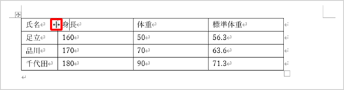 列を個別で文字列の幅に合わせたい場合は、列の右側の罫線にマウスポインターを合わせ、マウスポインターの形が「左右に移動」に変わったら、その場でダブルクリックします