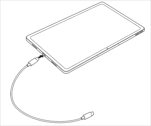 USBケーブルを使用して、タブレットとパソコンを接続します