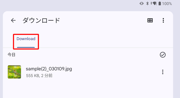 画像を受信した場合は、「フォト」の「Download」フォルダーで確認できます