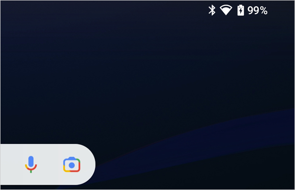 ステータスエリアのバッテリアイコン（一例）