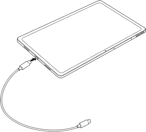 USBケーブルを使用して、タブレットとパソコンを接続します