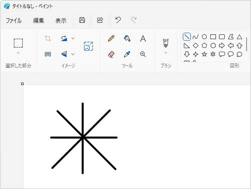 キーボードの「Shift」キーを押しながらドラッグすると、45度単位で線を描画することができます