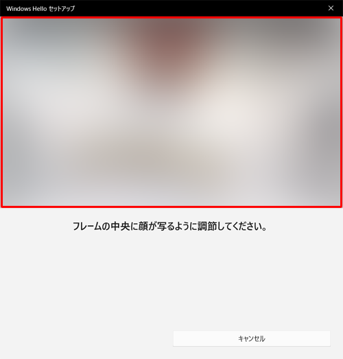 表示された指示に従ってWebカメラに顔を向け、顔のスキャンが完了するまで待ちます