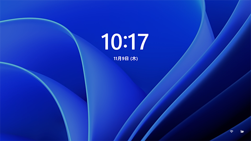 ロック画面が表示されたら、画面をクリックします