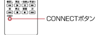 パソコン本体のCONNECTランプが点滅している間に、つま楊枝の根元の部分など先端に丸みのあるもので、リモコン前面にある「CONNECT」を約1秒間押します