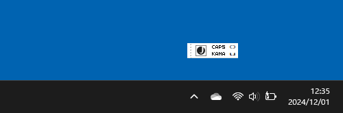 CapsLockがオフの状態