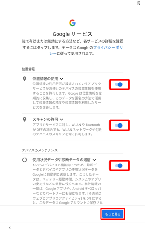 各項目の内容を確認し、「もっと見る」をタップします