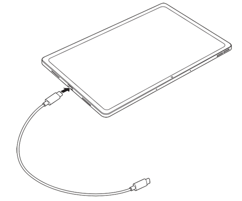 USBケーブルを使用して、タブレットとパソコンを接続します