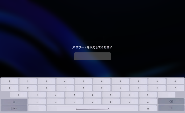 英数字や記号の組み合わせを入力してロックを解除します