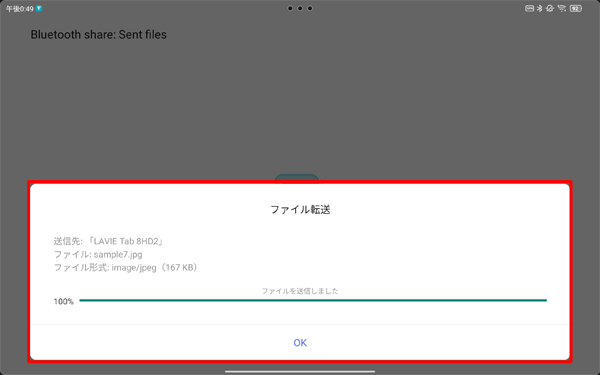 送信できた場合